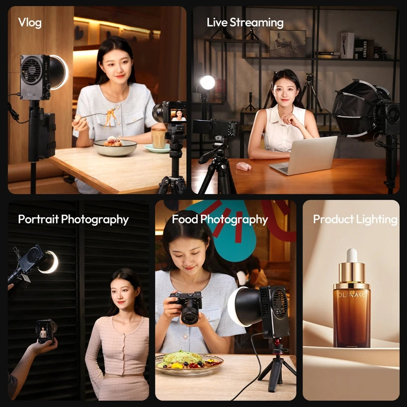 100W COB Video Light 14500 Lux with Cooling Fan