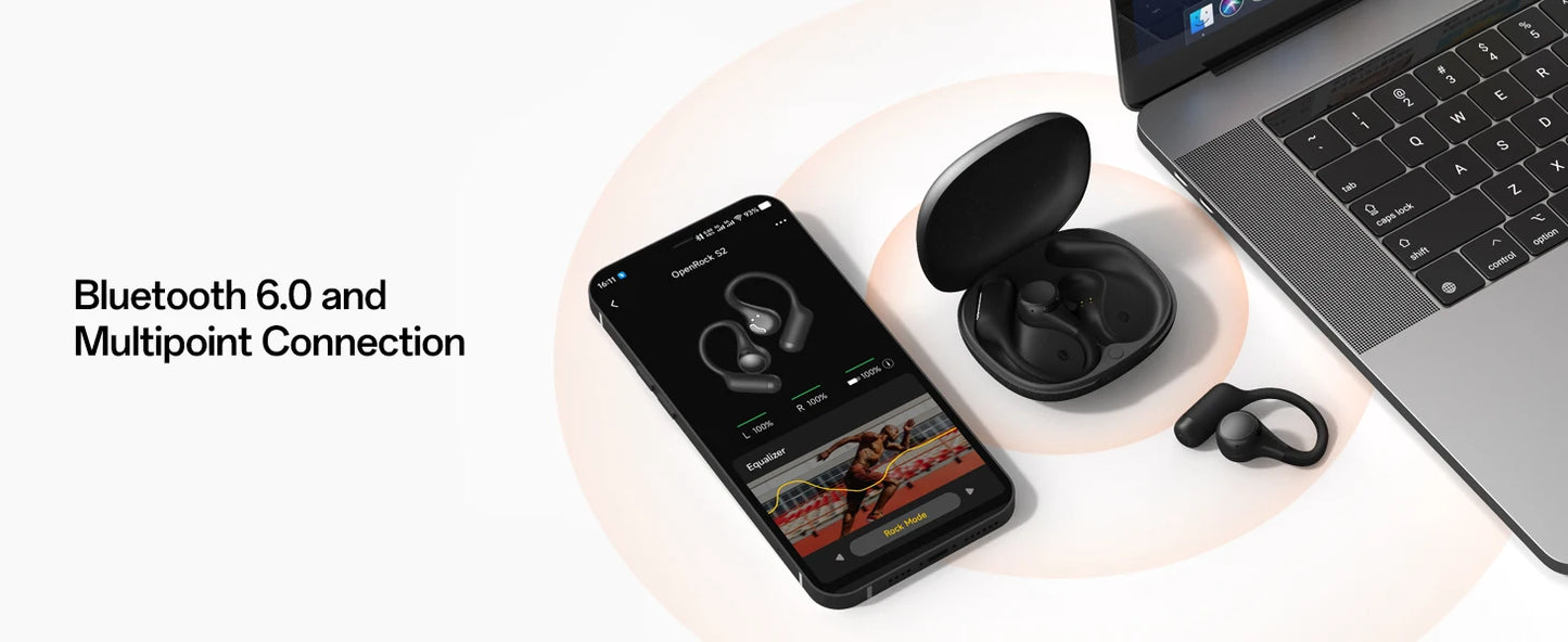 Wireless Open Ear Earphones LDAC High Res IPX5 White