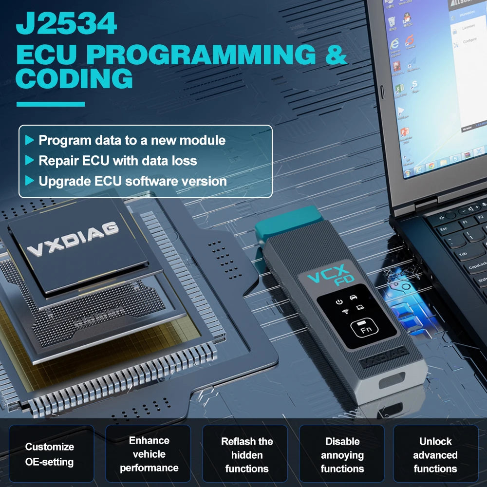Portable VXDIAG VCX FD GM ECU Coding Scanner
