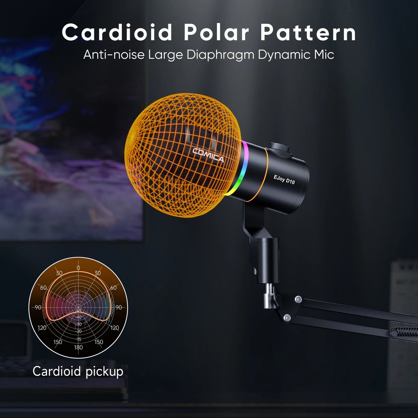 PRO White XLR Desktop USB Streaming Microphone