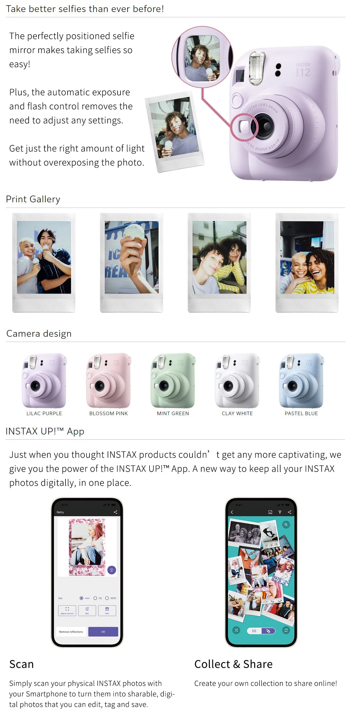 Mini Instant Camera Bundle with 40 Sheets Film