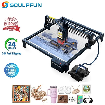 20W Laser Engraver Cutter 410x400mm Automatic Air Assist