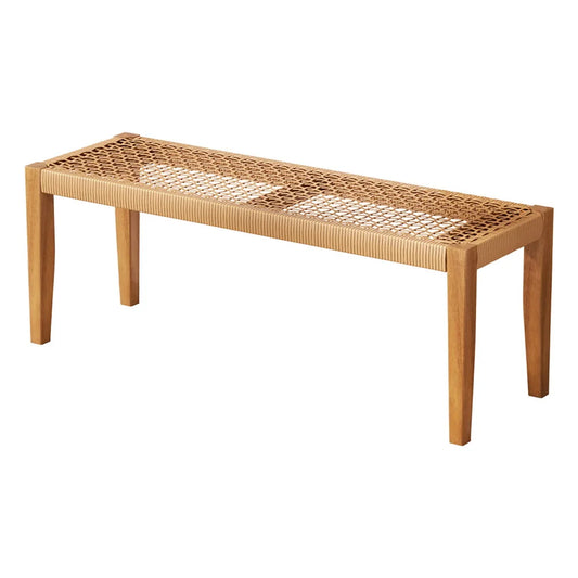 Acacia Wood Patio Bench 2-Seater Outdoor Dining Seat
