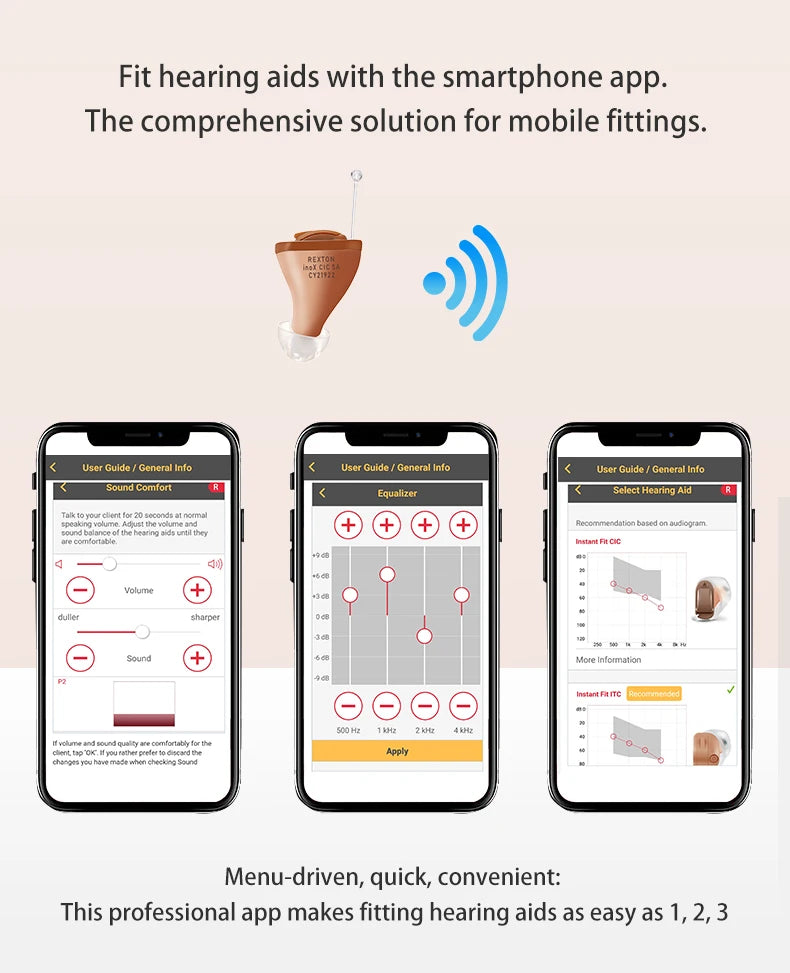 Digital CIC Hearing Aid Left Ear 8-Channel Adjustment