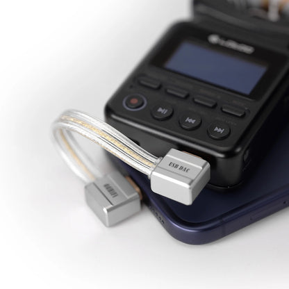 USB-C OTG Cable Pure Silver L-Shaped DAC Audio Cable