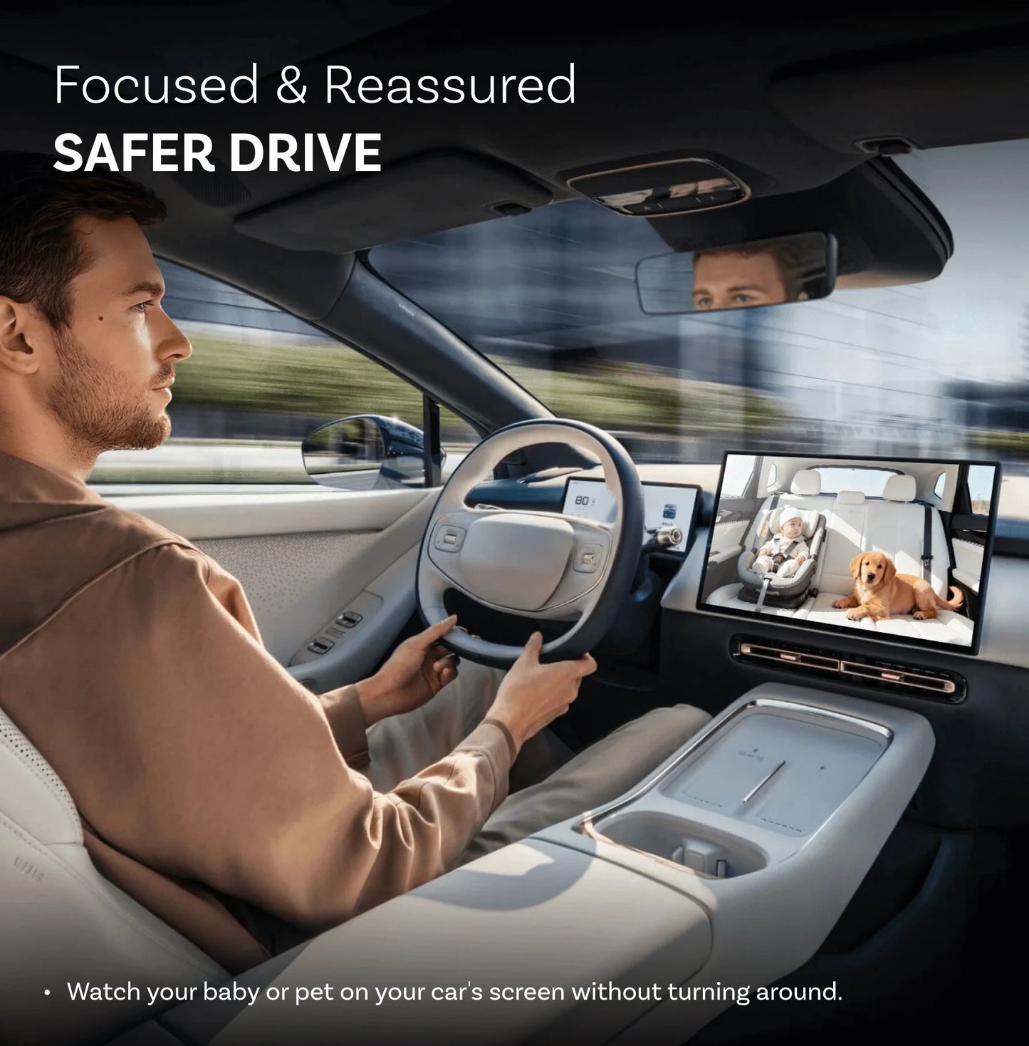 Smart Rear Seat Monitoring Camera with Wireless Car Play