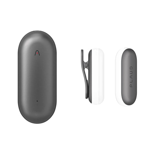 Black Wearable AI Voice Recorder with Smart Transcription