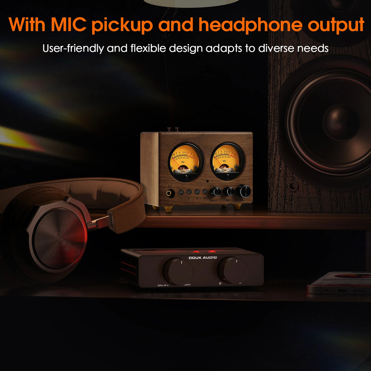 4-Way Audio Switcher 4In1-Out VU Meter Remote