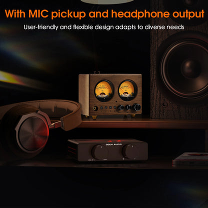 4-Way Audio Switcher 4In1-Out VU Meter Remote