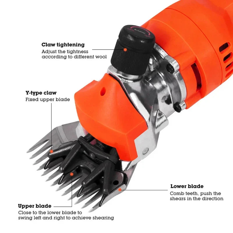 Heavy Duty 1300W Electric Sheep Shears 6-Speed Wool Clipper