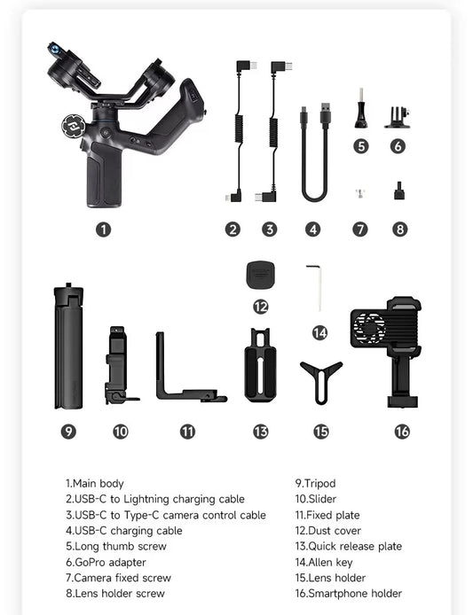 Mini 3 Pro 3 Axis Smartphone Gimbal Stabilizer