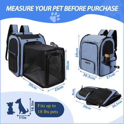 Expandable Large Space Pet Backpack Carrier