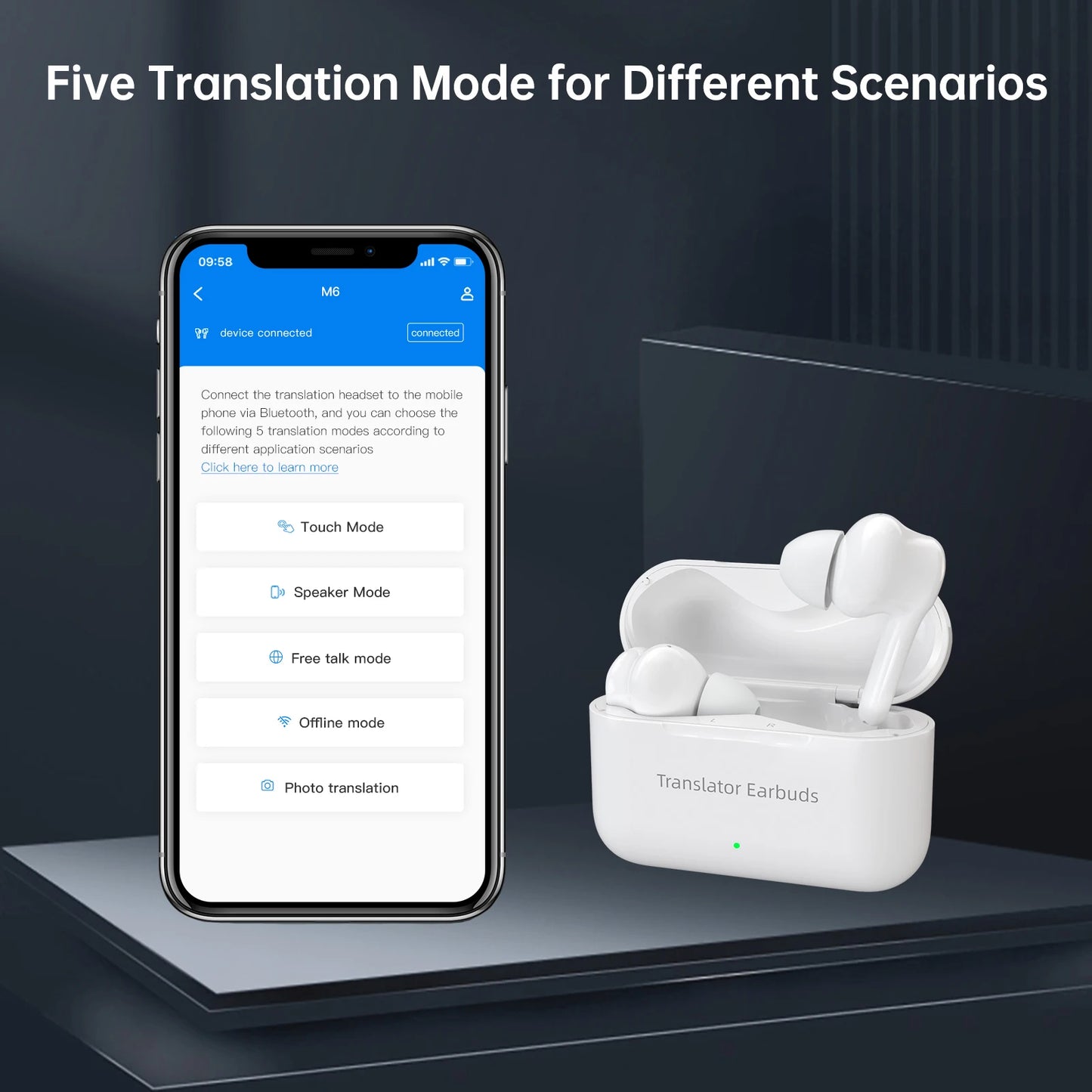 Smart Translator Earbuds Real-Time Voice 144 Languages