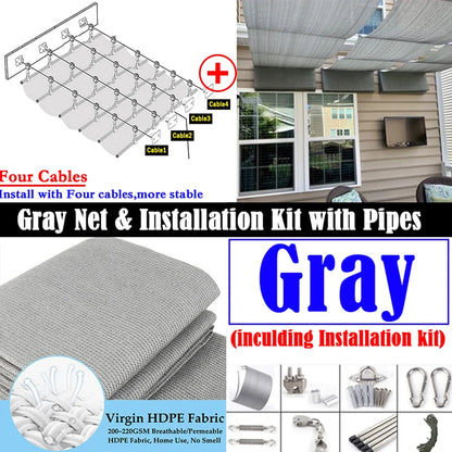 4x4m Gray Waterproof Sunshade Sail Outdoor Patio