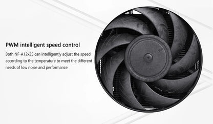 High-Performance Brown CPU Cooler Silent Dual Fan Radiator