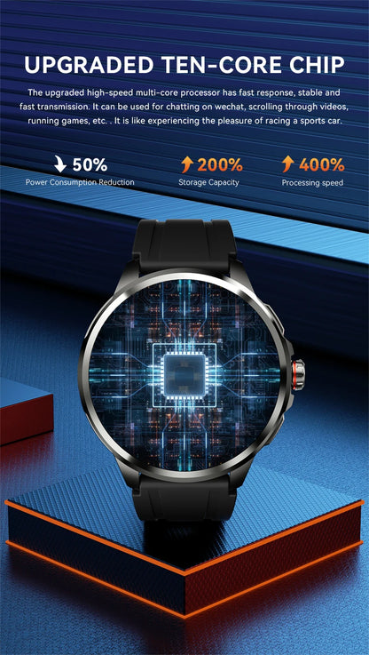 5G Smartwatch Steel Black Camera & App Support