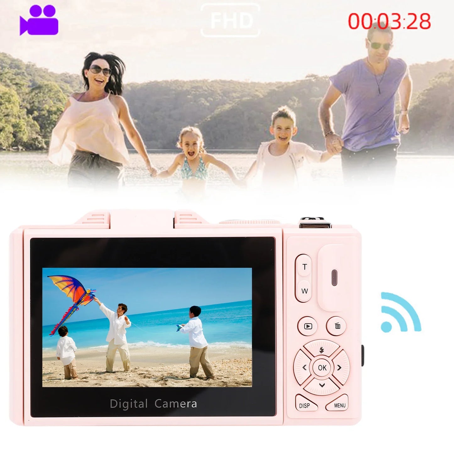 5K 75MP Vlogging Camera 18X Zoom Flip Screen with Flash