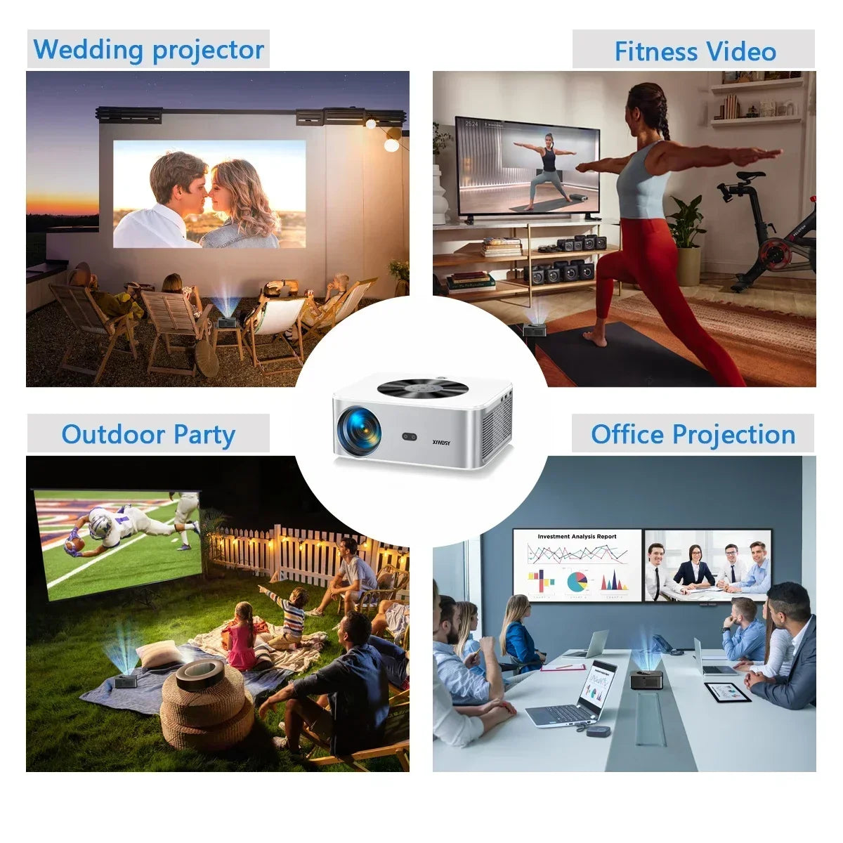 Portable 8K Home Theater Projector Android with Bluetooth 5.2