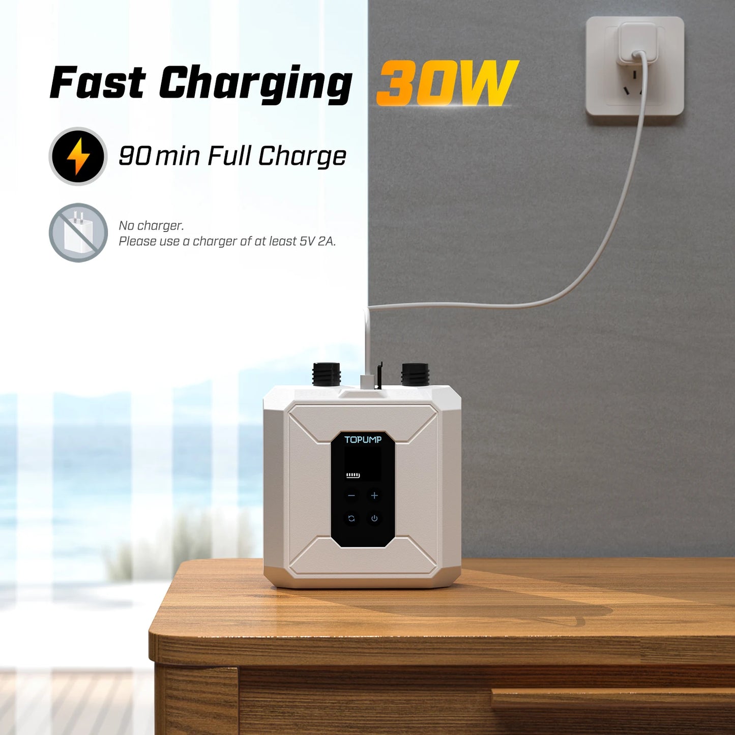 Portable Rechargeable Air Pump 20PSI for SUP Boat Mattress Tent