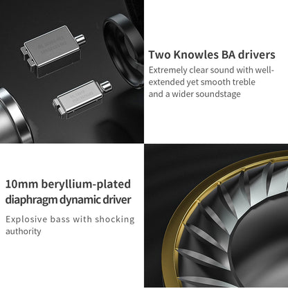 Titanium HiFi In-Ear Monitors with Hybrid Drivers