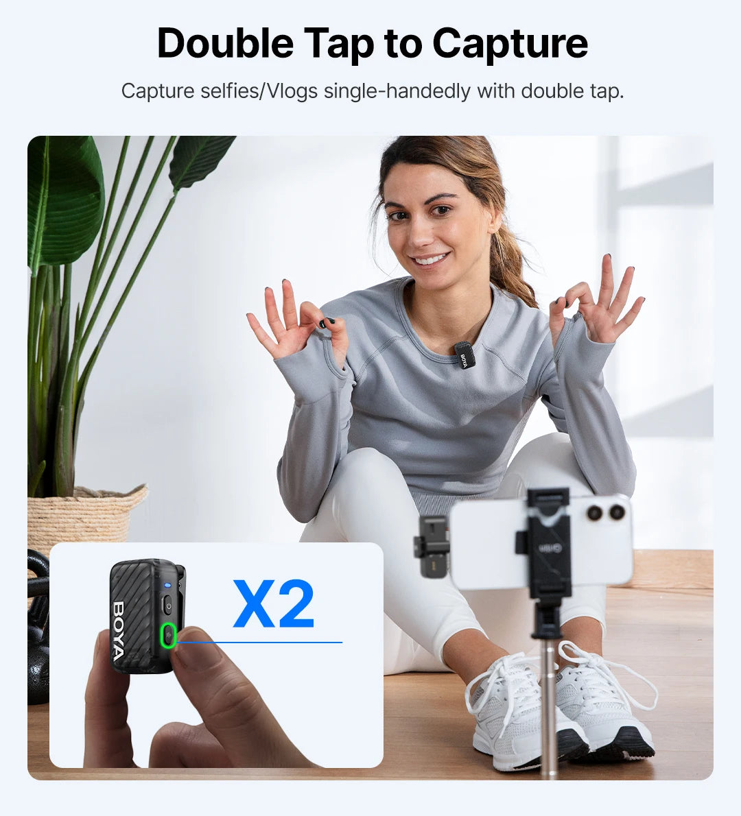 Wireless Lavalier Lapel Microphone for iPhone & Android