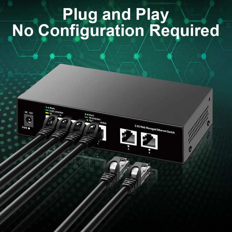 Web Managed 2.5G Ethernet Switch 4 Port with 10G Uplink