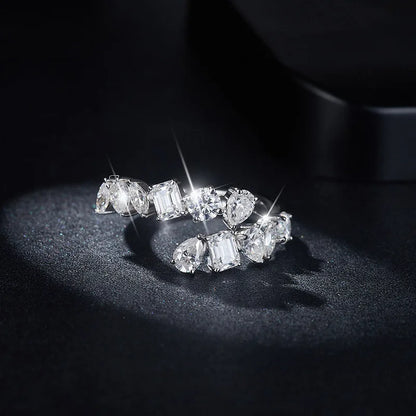 Elegant 925 Silver Moissanite Ring 2.6ct Size 7