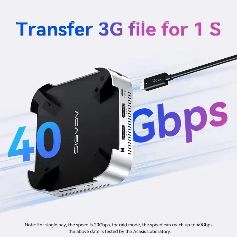 40Gbps USB-C Docking Station Dual NVMe DP 4K144Hz