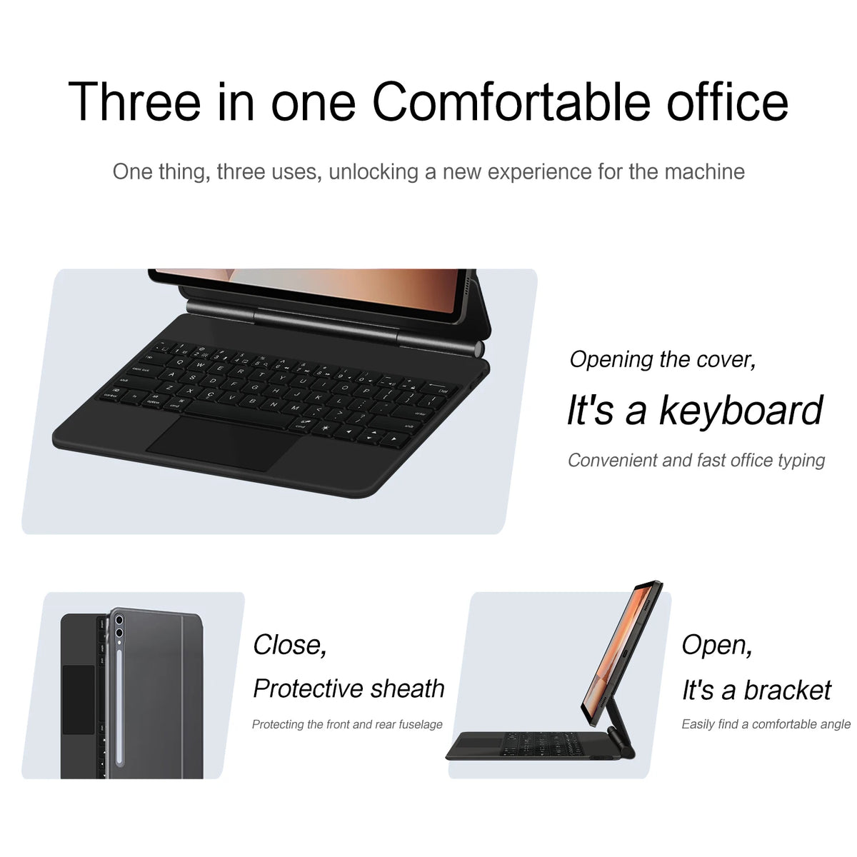 12.4 Inch Magnetic Keyboard Case for Galaxy Tab S7Plus S8Plus