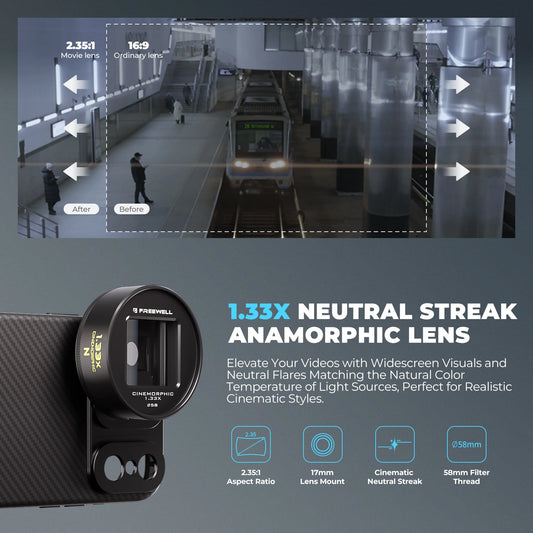 1.33X Anamorphic Phone Lens 17mm Mount Night Video