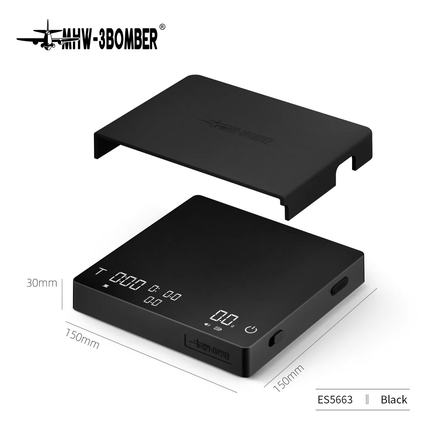 Digital Coffee Scale High Precision Flow Rate Timer Rechargeable
