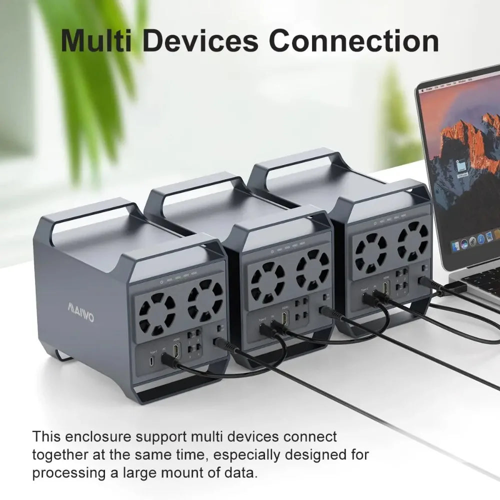 4 Bay USB-C Hard Drive Docking Station with HDMI