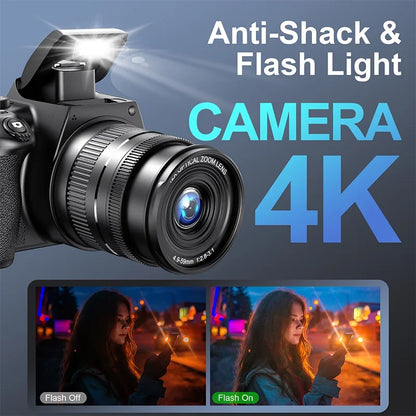 4K 72MP Digital Camera with 32GB and 12X Optical Zoom