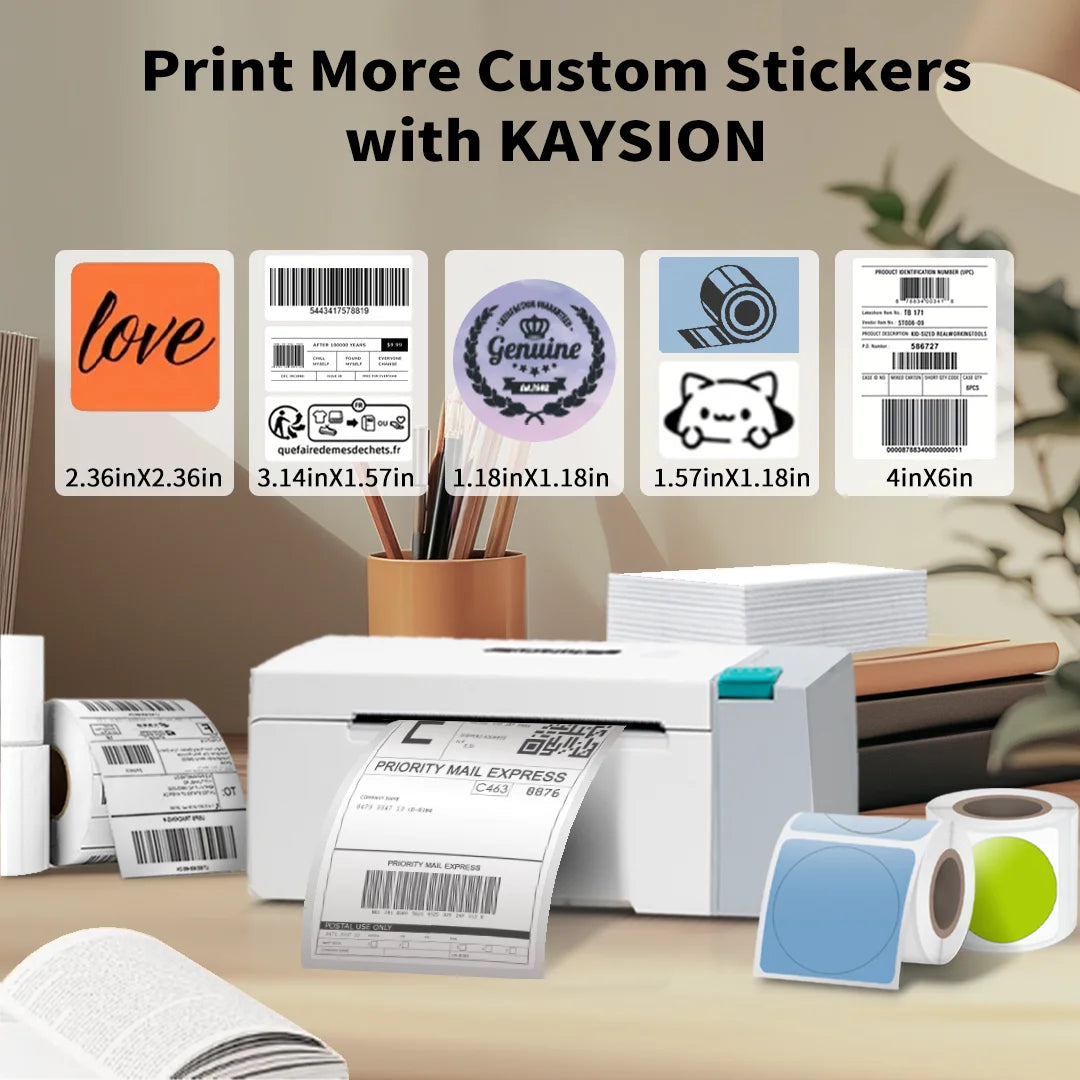 Portable 4x6 Thermal Shipping Label Printer with Roll