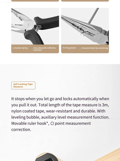 Home DIY Hand Tool Kit Screwdriver Wrench and Tape Measure