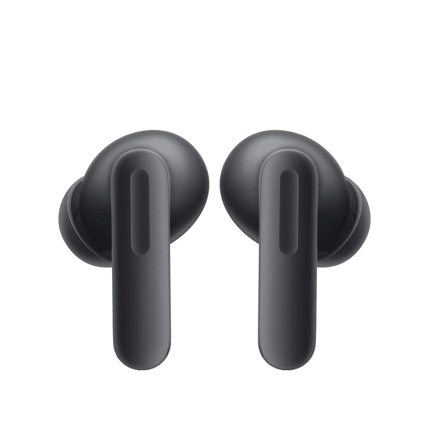 Compact Gray Earbuds with Black Case and Long Battery