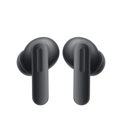 Compact Gray Earbuds with Black Case and Long Battery
