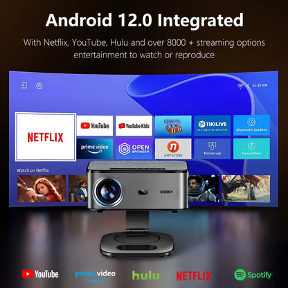 2000 ANSI 4K Smart Projector Android 12 Home Theater