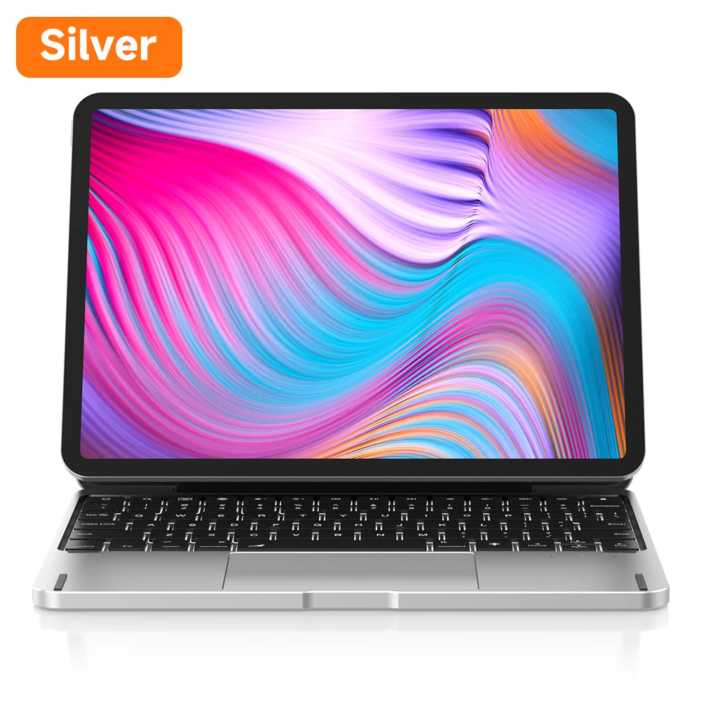 Smart Backlit Keyboard Case for iPad Air 6 11 Silver