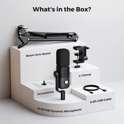 Professional USB XLR Mic Kit for Gaming and Podcasting