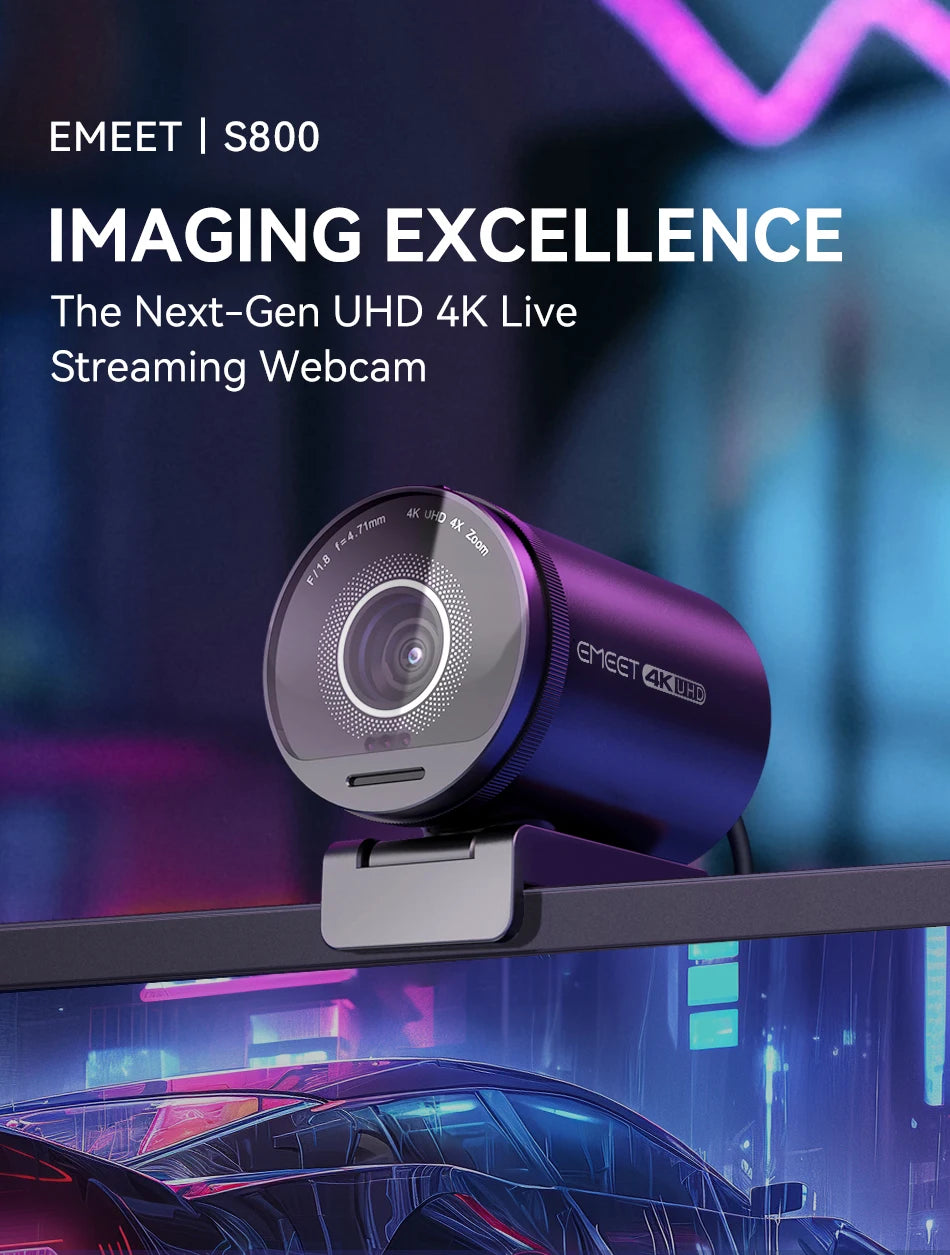Ultra HD 4K Webcam for Streaming & Video Calls