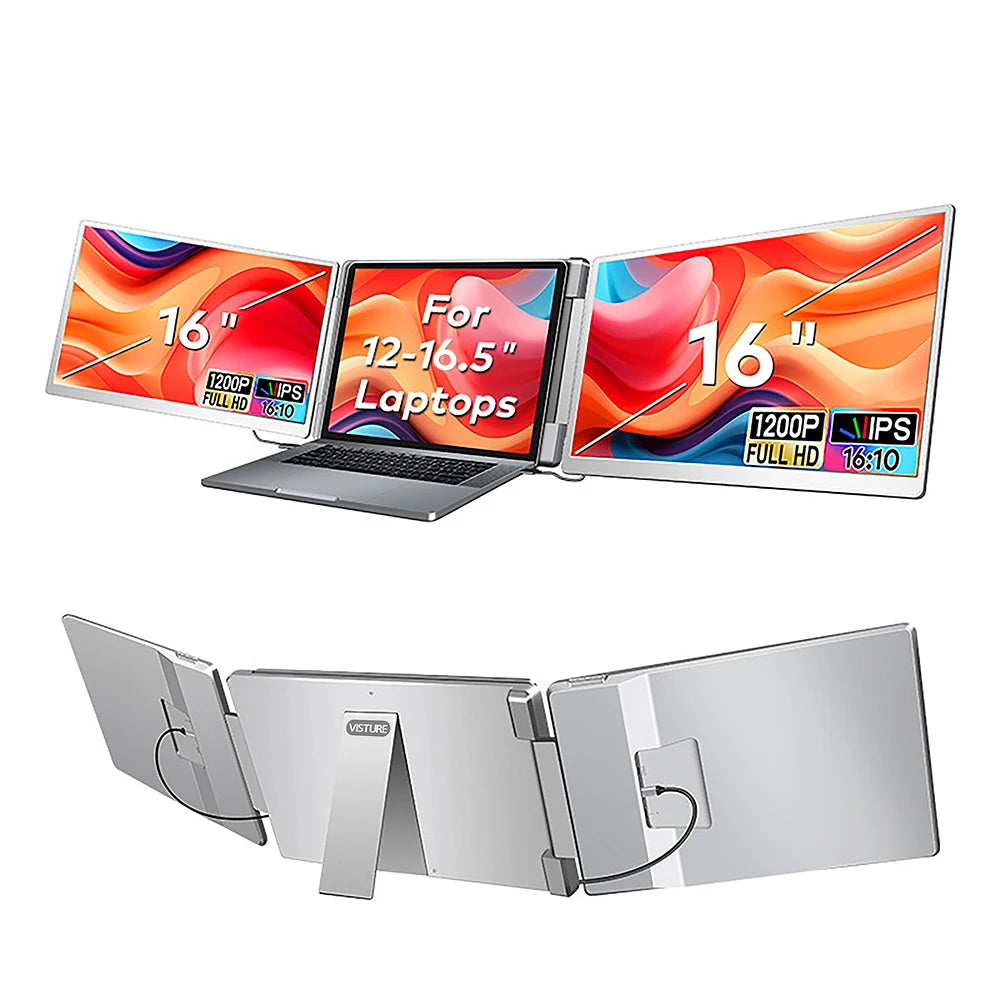 16" Foldable LCD Monitor for Work & Gaming