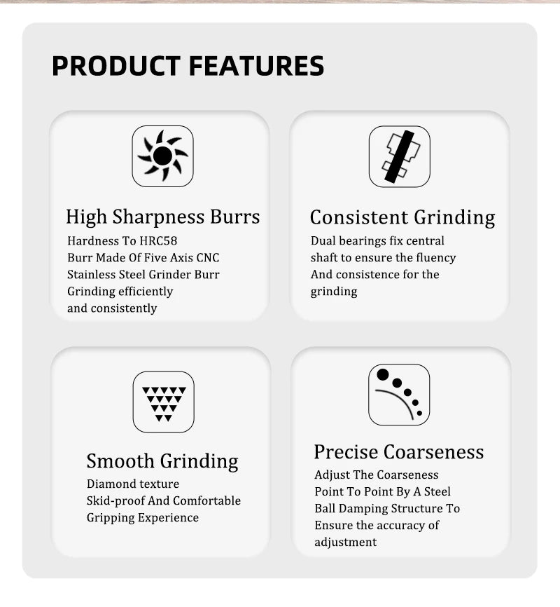Portable Manual Coffee Mill with Professional Stainless Steel Burr