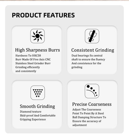Portable Manual Coffee Mill with Professional Stainless Steel Burr