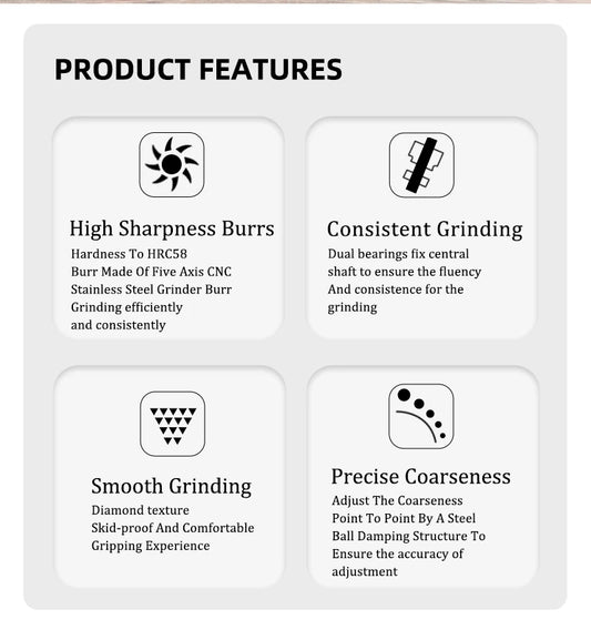 Portable Manual Coffee Mill with Professional Stainless Steel Burr
