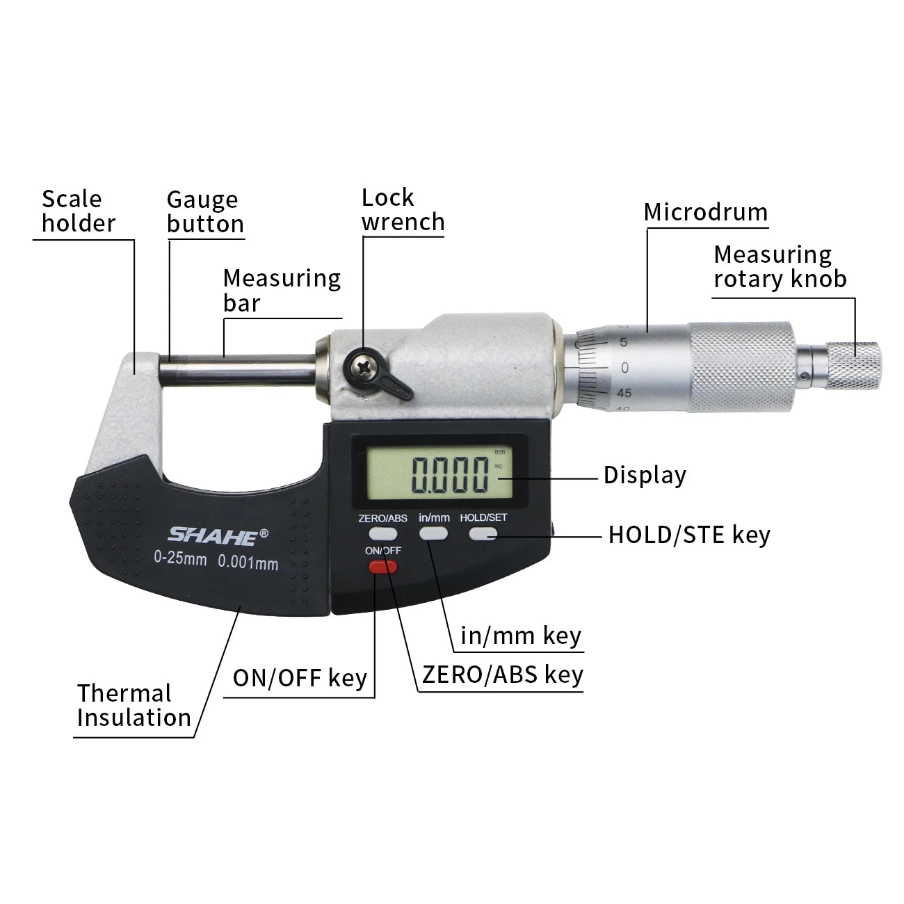 Digital Micrometer 75-100mm Electronic Outside Measuring Tool