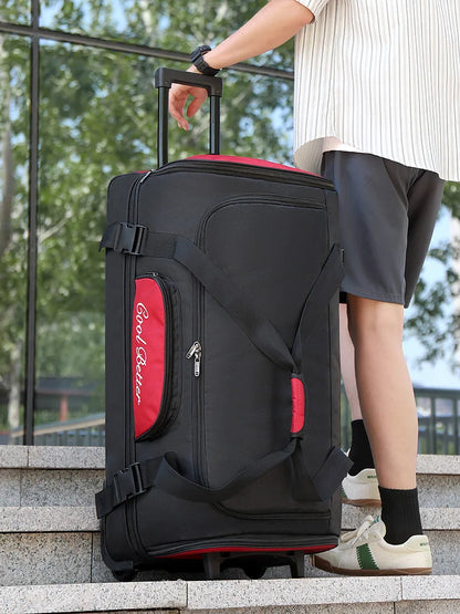Large Foldable Travel Bag 32–34inch Red Accents