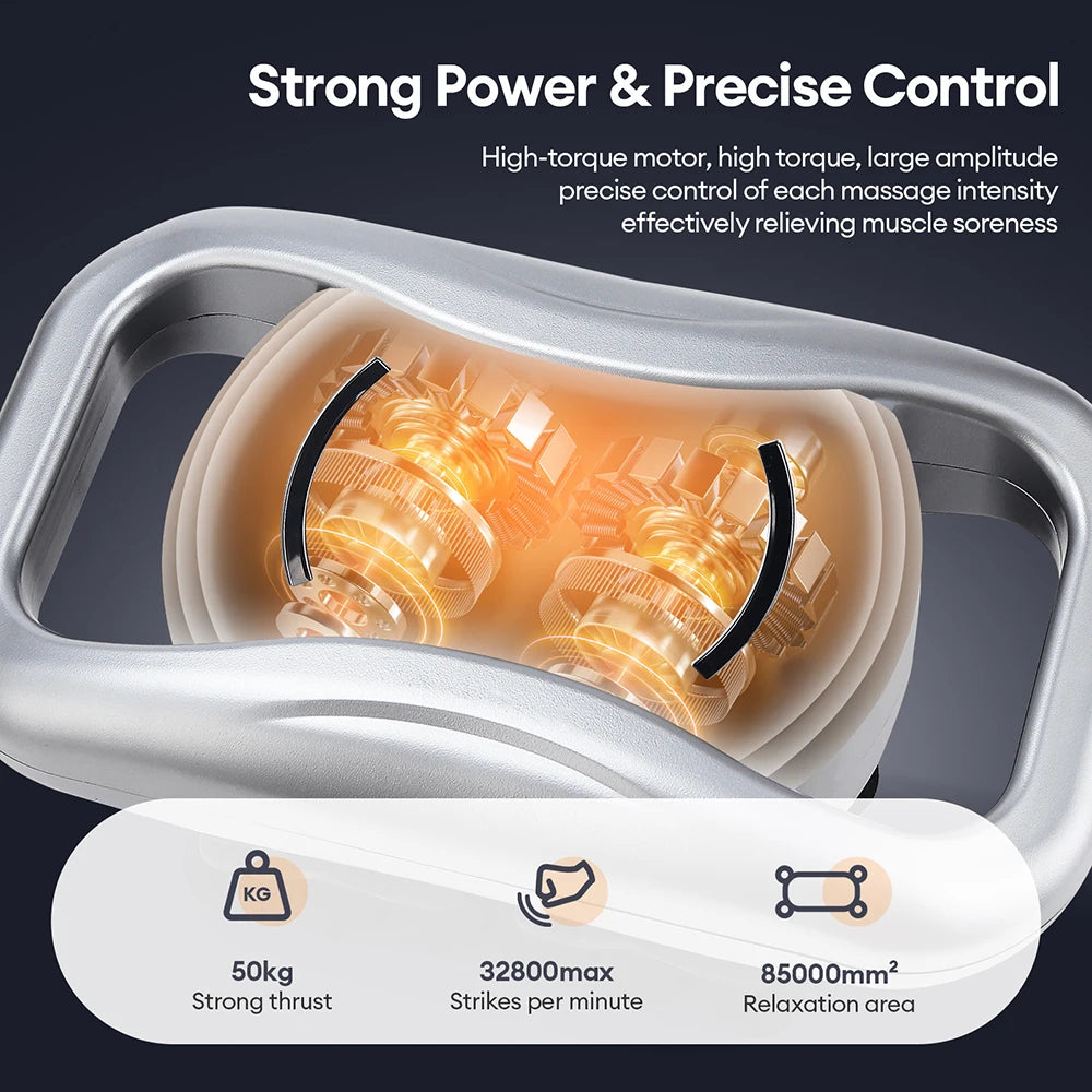 White 28 Head Body Massage Gun with High Frequency Vibration