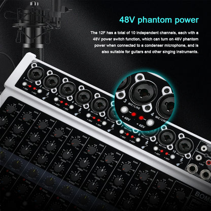 12 Channel Professional Audio Mixer with DSP and XLR
