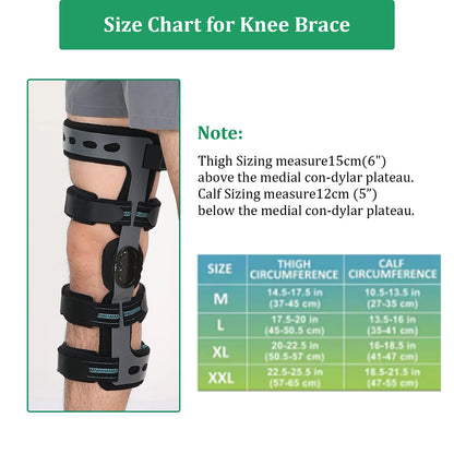 Black Left Hinged Knee Brace Size M